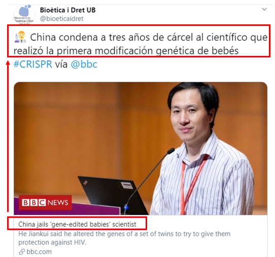 ejemplo curación en Twitter re-titling